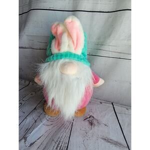 Kaisiyang Bunny Gnome, Tie Dye, Mint Green Hat Easter, Plush, Stuffed Animal 10”